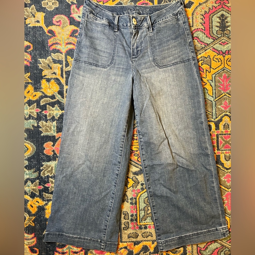 JAG Jeans Mid Rise Wide Leg Cropped Jean